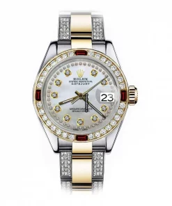 Neat Fake Rolex Lady-datejust 68273 Automatic Movement 31mm Gold/steel Case Womens Watch