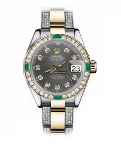 Wholesale Fake Rolex Lady-datejust 69173 Automatic Movement 26mm Gold/steel Case Womens Watch