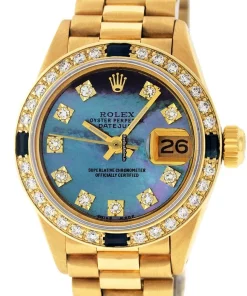 Aaa Knockoff Rolex Datejust Automatic Automatic Movement 26mm Yellow Gold Case Womens Watch