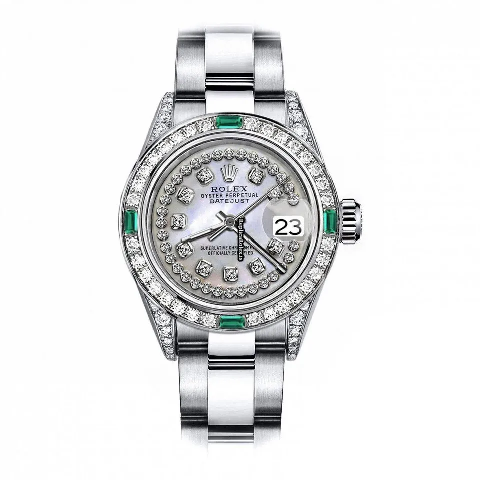 Beautiful Fake Rolex Oyster Perpetual Lady Date 69160 Automatic Movement 26mm Steel Case Womens Watch