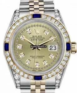 Excellent Replica Rolex Lady-datejust 69173 Automatic Movement 26mm Gold/steel Case Womens Watch