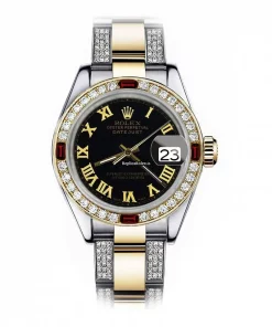 Design Fake Rolex Lady-datejust 68273 Automatic Movement 31mm Gold/steel Case Womens Watch