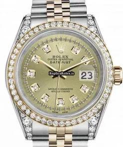 Amazing Replica Rolex Lady-datejust 68274 Automatic Movement 31mm Gold/steel Case Womens Watch