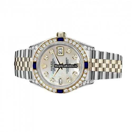 Excellent Replica Rolex Lady-datejust 69173 Automatic Movement 26mm Gold/steel Case Womens Watch - Image 2