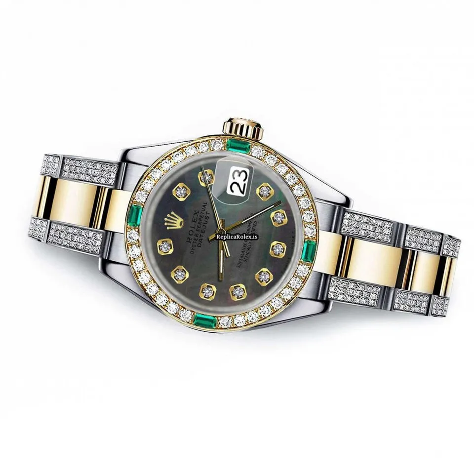 Stylish Replica Rolex Lady-datejust 68273 Automatic Movement 31mm Gold/steel Case Womens Watch - Image 2