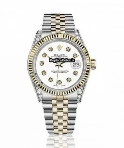 Stylish Fake Rolex Lady-datejust 68274 Automatic Movement 31mm Gold/steel Case Womens Watch