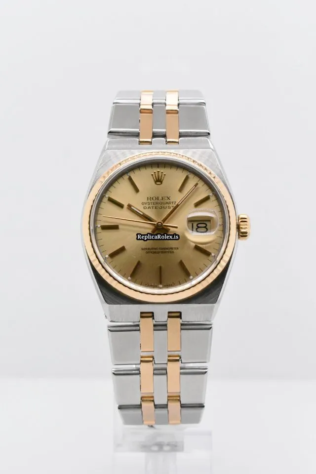 1:1 Clone Rolex Datejust Oysterquartz 17013 Caliber 5035 Quartz Movement 36mm Gold/steel Case Mens/unisex Watch