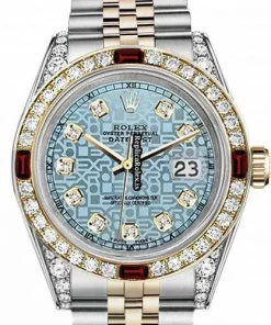 Fine Fake Rolex Lady-datejust 69173 Automatic Movement 31mm Gold/steel Case Womens Watch