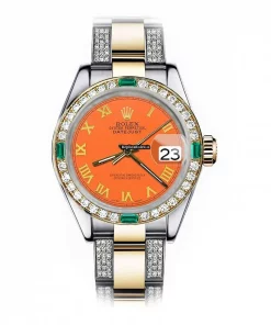 Wholesale Copy Rolex Lady-datejust 69173 Automatic Movement 26mm Gold/steel Case Womens Watch