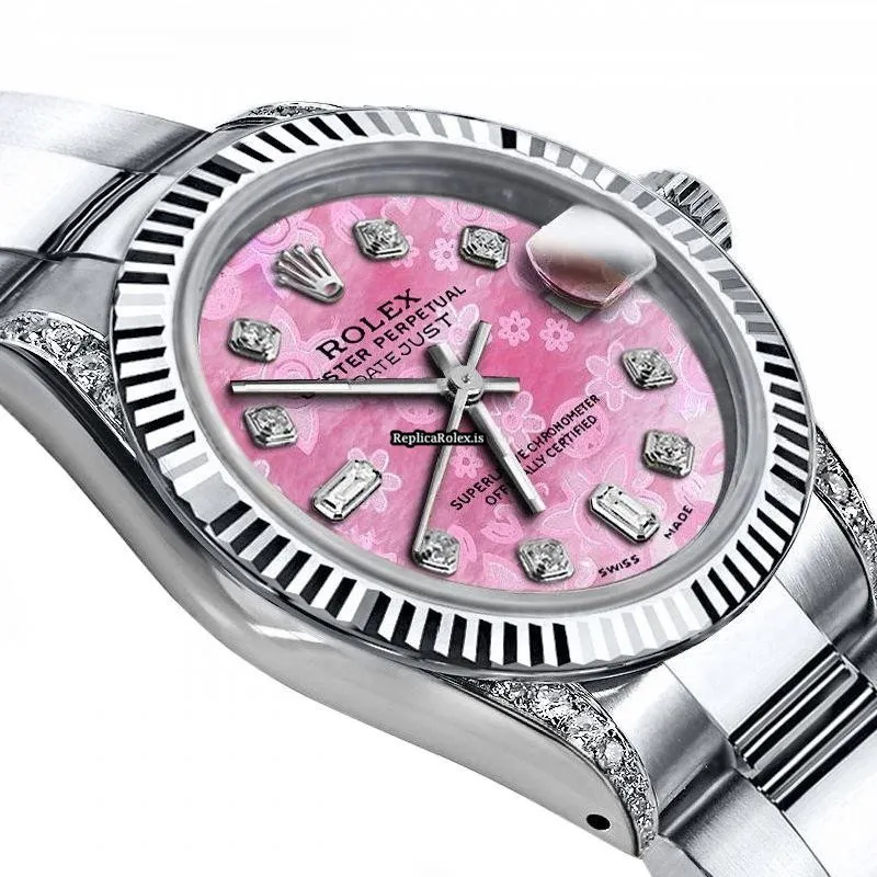 Superior Fake Rolex Oyster Perpetual Lady Date 69160 Automatic Movement 26mm Steel Case Womens Watch - Image 2