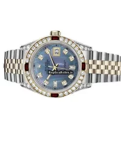 Aaa Fake Rolex Lady-datejust 69173 Automatic Movement 26mm Gold/steel Case Womens Watch