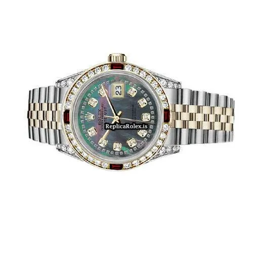 Fabulous Fake Rolex Lady-datejust 69173 Automatic Movement 26mm Gold/steel Case Womens Watch - Image 2