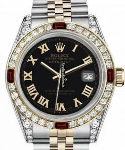 Design Fake Rolex Lady-datejust 69173 Automatic Movement 31mm Gold/steel Case Womens Watch