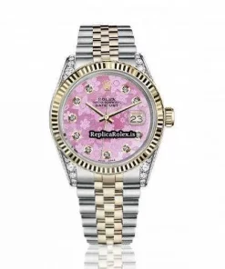 Top Fake Rolex Lady-datejust 68274 Automatic Movement 31mm Gold/steel Case Womens Watch