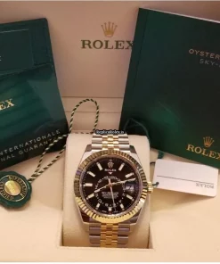 Swiss Replica Rolex Sky-dweller 326933 Caliber 9001 Automatic Movement 42mm Yellow Gold Case Mens/unisex Watch