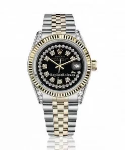 High Quality Fake Rolex Lady-datejust 69173 Automatic Movement 26mm Gold/steel Case Womens Watch
