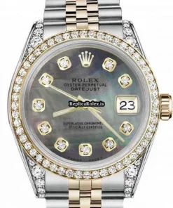 Attractive Replica Rolex Lady-datejust 68274 Automatic Movement 31mm Gold/steel Case Womens Watch