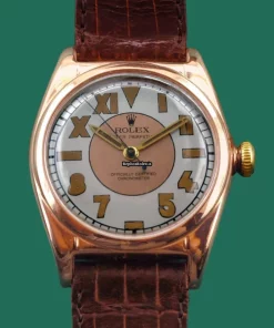 Fabulous Fake Rolex Bubble Back 5050 Automatic Movement 32x38mm Rose Gold Case Mens/unisex Watch