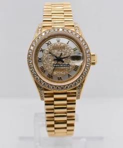 Terrific Replica Rolex Lady-datejust 69158 Caliber 2135 Automatic Movement 26mm Yellow Gold Case Womens Watch