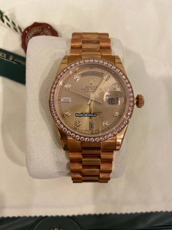 Fabulous Replica Rolex Day-date 36 118348 Automatic Movement 36mm Yellow Gold Case Mens/unisex Watch - Image 7