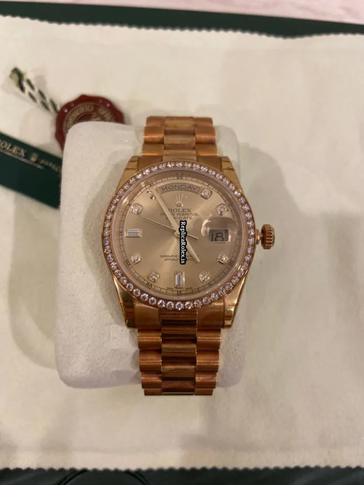 Fabulous Replica Rolex Day-date 36 118348 Automatic Movement 36mm Yellow Gold Case Mens/unisex Watch - Image 8