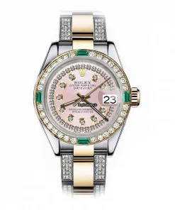 Amazing Fake Rolex Lady-datejust 69173 Automatic Movement 26mm Gold/steel Case Womens Watch