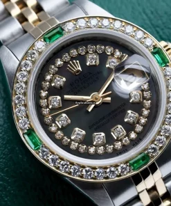 Defect Fakes Rolex Lady-datejust 69173 Automatic Movement 26mm Gold/steel Case Womens Watch