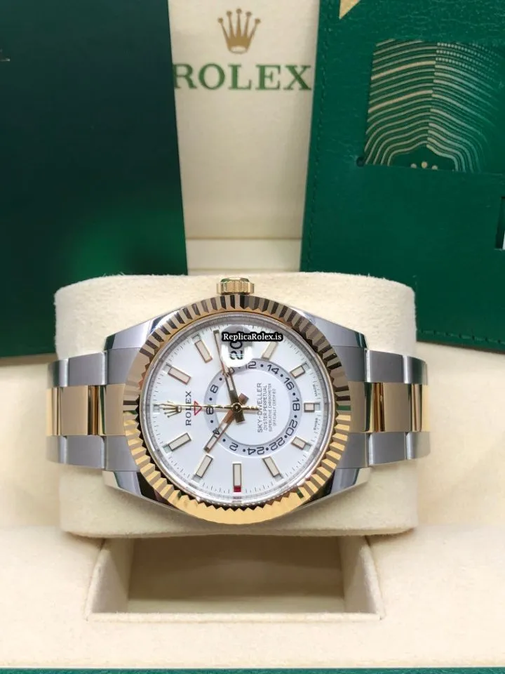 Wonderful Replica Rolex Sky-dweller 326933 Caliber 9001 Automatic Movement 42mm Gold/steel Case Mens/unisex Watch - Image 3