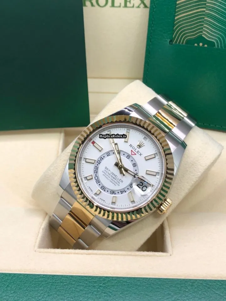 Wonderful Replica Rolex Sky-dweller 326933 Caliber 9001 Automatic Movement 42mm Gold/steel Case Mens/unisex Watch - Image 5