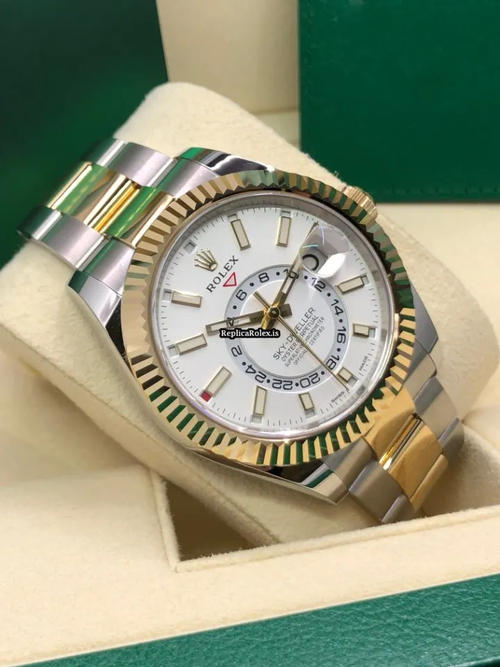 Wonderful Replica Rolex Sky-dweller 326933 Caliber 9001 Automatic Movement 42mm Gold/steel Case Mens/unisex Watch - Image 6