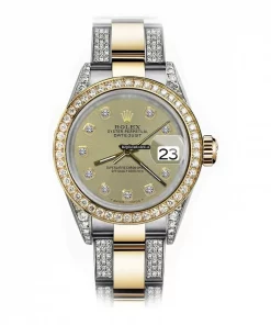 Nice Fakes Rolex Datejust 68173 Automatic Movement 31mm Gold/steel Case Womens Watch