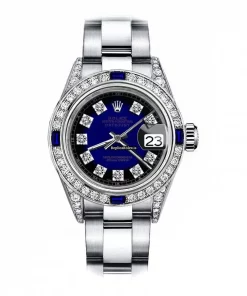 Swiss Knockoff Rolex Oyster Perpetual Lady Date 69160 Automatic Movement 26mm Steel Case Womens Watch