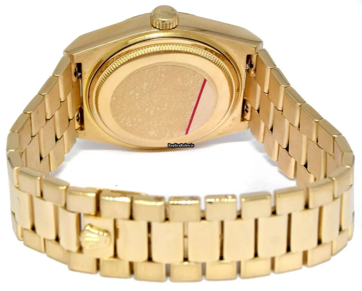 Durable Fake Rolex Day-date Oysterquartz 19018 Quartz Movement 36mm Yellow Gold Case Mens/unisex Watch - Image 6