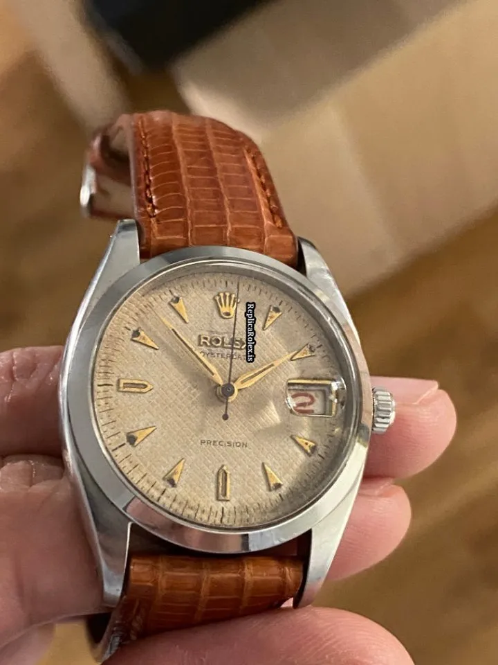 Lovely Replica Rolex Oyster Precision 6494 Caliber 1210 Manual Winding Movement 34mm Steel Case Mens/unisex Watch - Image 7