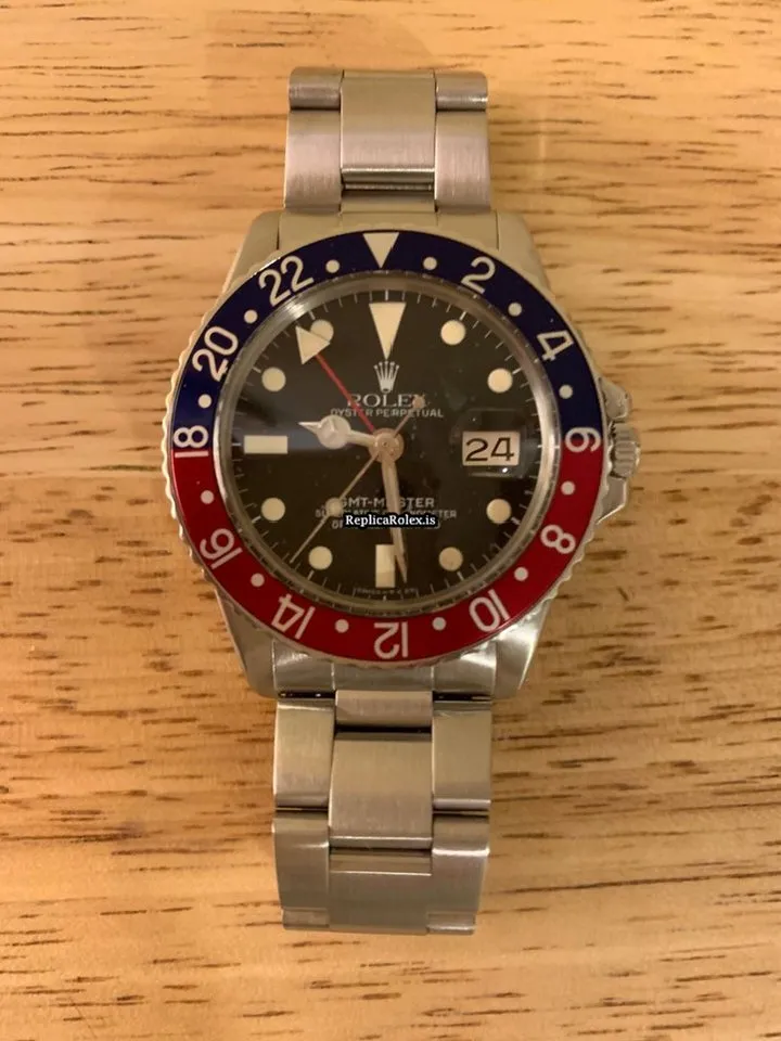 1:1 Fake Rolex Gmt-master 1675 Caliber 1575 Manual Winding Movement 40x12mm Steel Case Mens/unisex Watch