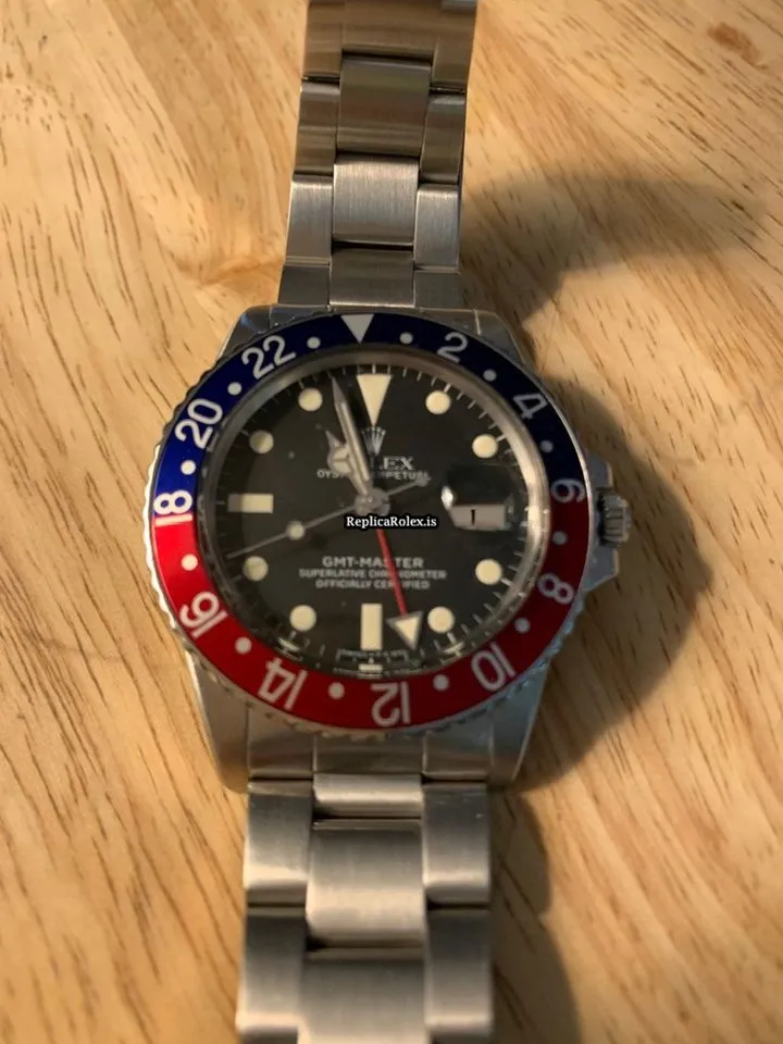 1:1 Fake Rolex Gmt-master 1675 Caliber 1575 Manual Winding Movement 40x12mm Steel Case Mens/unisex Watch - Image 10