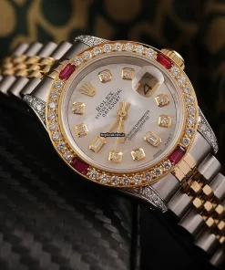 Pleasing Knockoff Rolex Lady-datejust 69173 Automatic Movement 26mm Gold/steel Case Womens Watch