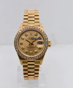Inexpensive Fake Rolex Lady-datejust 69178 Caliber 2135 Automatic Movement 26mm Yellow Gold Case Womens Watch