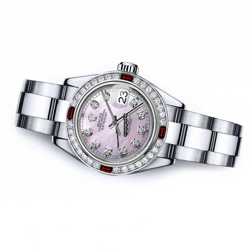 Quality Replica Rolex Oyster Perpetual Lady Date 69160 Automatic Movement 26mm Steel Case Womens Watch - Image 2