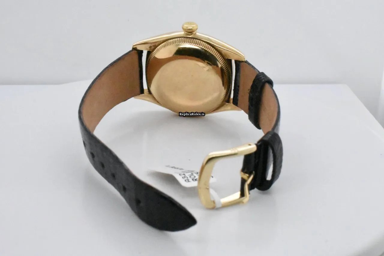 Marvellous Replica Rolex Bubble Back 3131 Automatic Movement 32mm Yellow Gold Case Mens/unisex Watch - Image 5