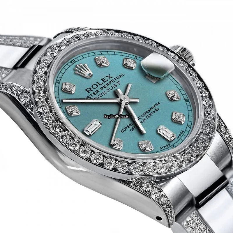 Special Fake Rolex Oyster Perpetual Lady Date 69160 Automatic Movement 26mm Steel Case Womens Watch - Image 2