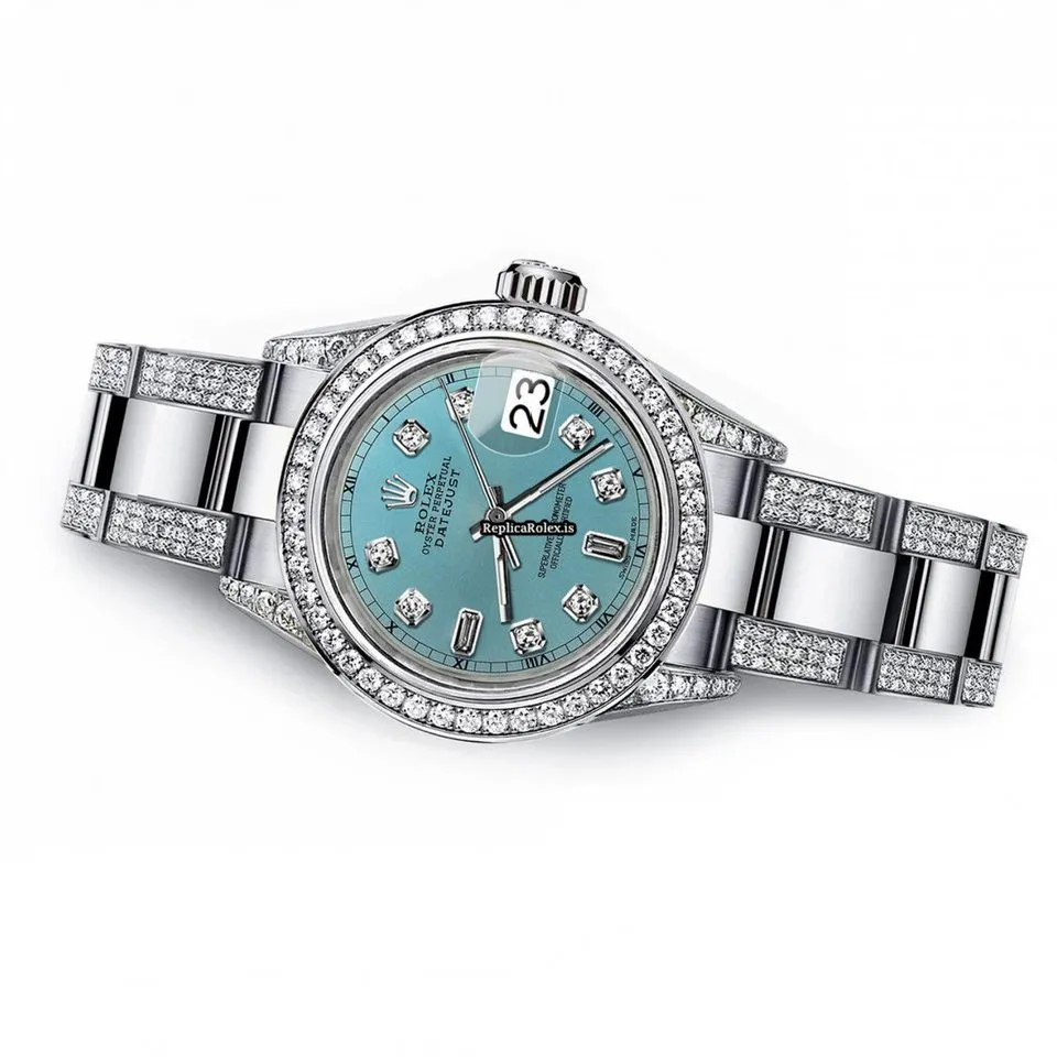 Special Fake Rolex Oyster Perpetual Lady Date 69160 Automatic Movement 26mm Steel Case Womens Watch - Image 3