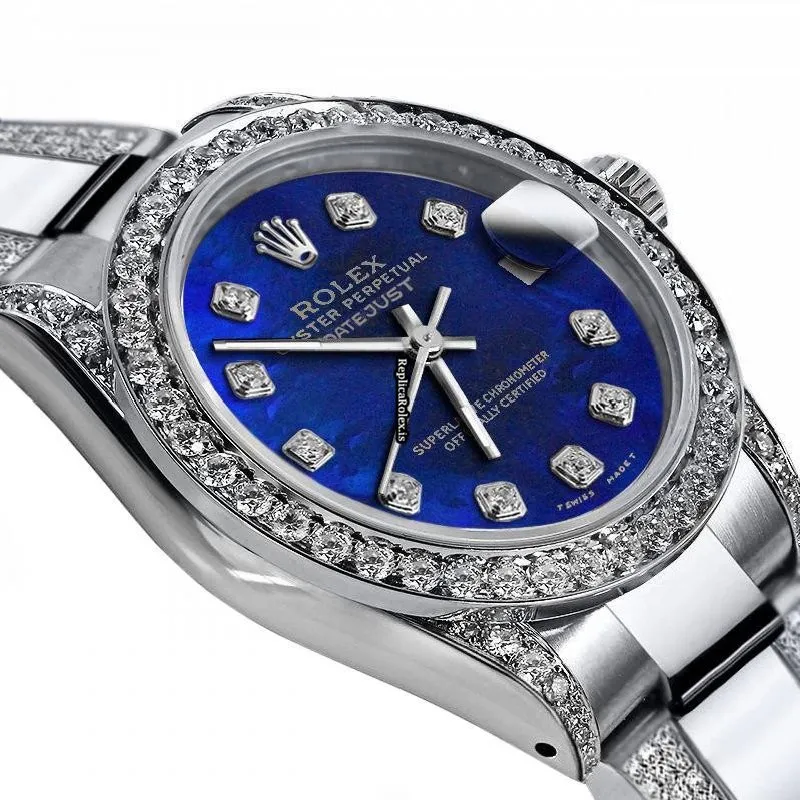 High-end Fake Rolex Oyster Perpetual Lady Date 69160 Automatic Movement 26mm Steel Case Womens Watch - Image 2