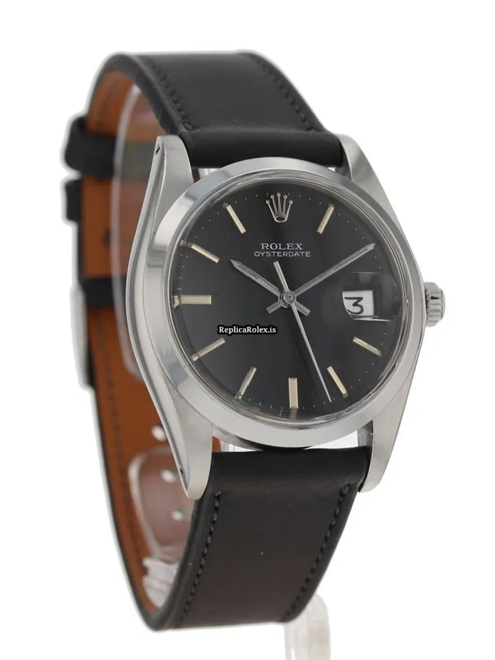 Cool Fake Rolex Oyster Precision 6694 34mm Steel Case Watch - Image 5