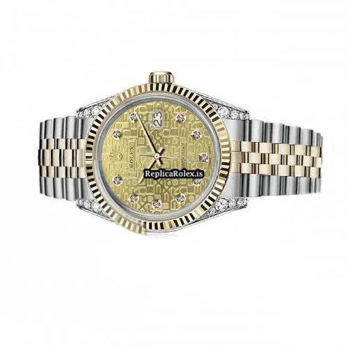 Beautiful Replica Rolex Lady-datejust 69173 Automatic Movement 26mm Gold/steel Case Womens Watch - Image 3