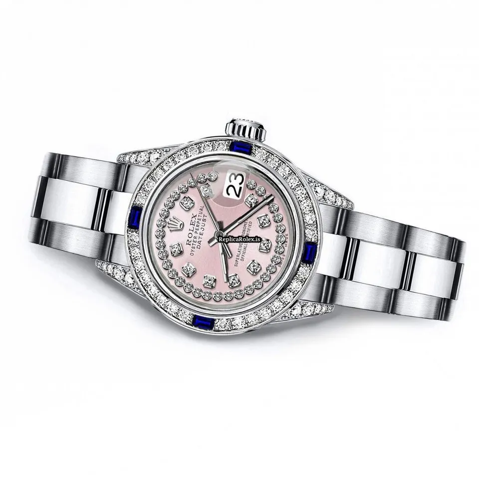 Remarkable Replica Rolex Oyster Perpetual Lady Date 69160 Automatic Movement 26mm Steel Case Womens Watch - Image 2