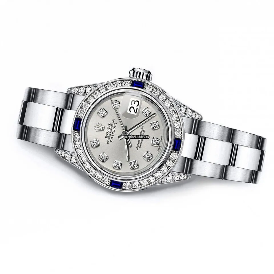 Remarkable Replicas Rolex Oyster Perpetual Lady Date 69160 Automatic Movement 26mm Steel Case Womens Watch - Image 2