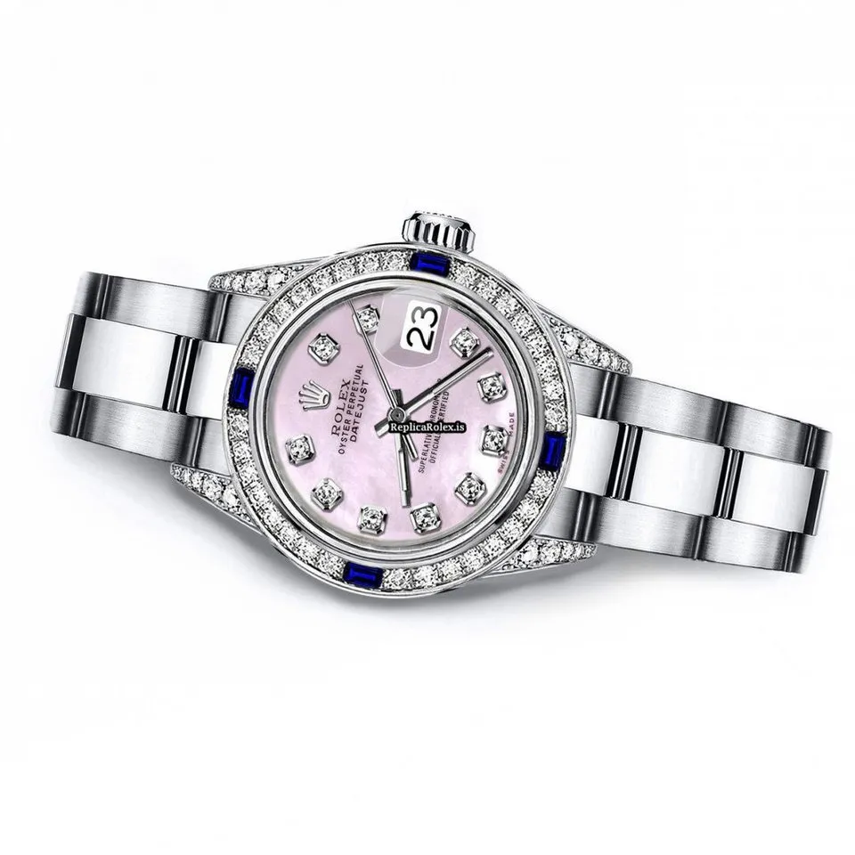 Amazing Fake Rolex Oyster Perpetual Lady Date 69160 Automatic Movement 26mm Steel Case Womens Watch - Image 2