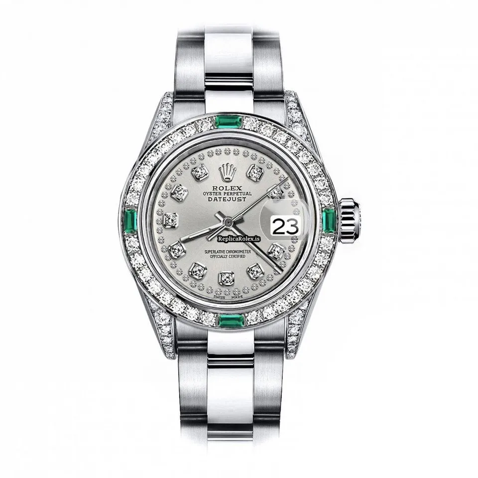 Luxury Fake Rolex Oyster Perpetual Lady Date 69160 Automatic Movement 26mm Steel Case Womens Watch