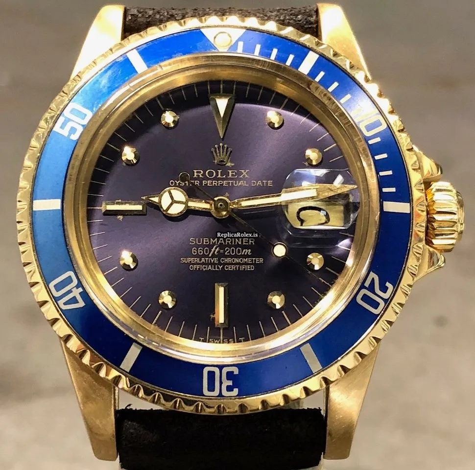 Perfect Replica Rolex Submariner Date 1680 Automatic Movement 40mm Yellow Gold Case Mens/unisex Watch